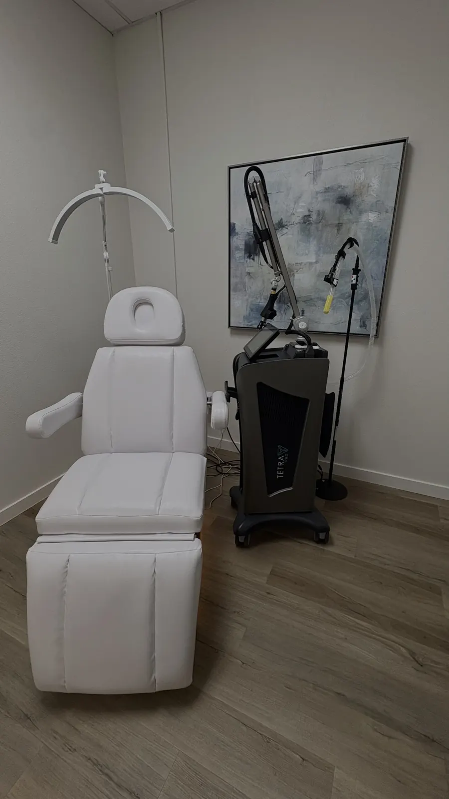 The Tetra Pro CO2 laser in a private GLO treatment room in Ocala